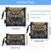 RPLIFE Boho Owl Reusable Sandwich and Snack Bags Washable Fabric Food Storage Bags with Zipper for School Picnic Work Travel (3 Pack: S/M/L) view 3