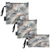 RPLIFE Beautiful Marble Texture Washable Snack Bags and Sandwich Bag Reusable, Zipper Food Storage Pouch for Travel Work Office School (Set of 3: S/M/L) view 1