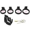 Black Protective Cage, Portable Cage with 4 Size Rings + 1 Key-Q (S) view 3