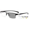 ABETOS Half Metal Frame Photochromic Reading Glasses Colour Change Transition UV400 Protection Blue Light Blocking Outdoor Sun Readers Eyeglasses for Men, Black+3.0 view 1