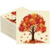 100 PCS Fall Tree Paper Napkins 6.5x6.5 Inch Maple Leaves Party Napkin 3 Ply Watercolor Tree Disposable Dinner Napkins Maple Tree Luncheon Napkin for Autumn Thanksgiving Harvest Kitchen Party Supplies view 1