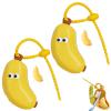 2pcs Banana Toothbrush Cover, Portable Banana Toothbrush Case with Toothpaste Dispenser,Travel Banana Toothbrush Holder, Clip-On Toothbrush Protector, Tooth Brush Travel Case Protector (Yellow) view 1