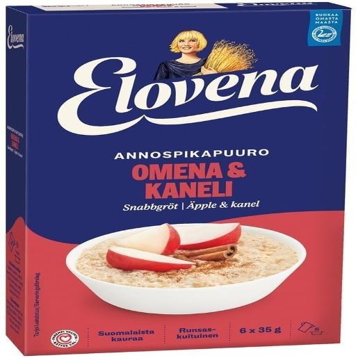 Elovena Apple-Cinnamon Instant Oatmeal 1 Box of 210g SPSP pack (SOPOSOPO)