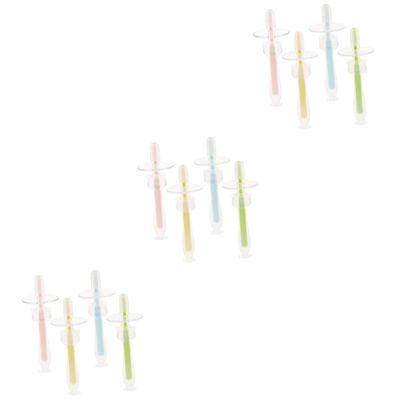 BESTYASH 12pcs Silicone Toothbrush for Boy Girl Months Training Toothbrush Suction Base for Boy Girl Years Old Brushing