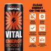 VITAL Sparkling Tropical Boost Sugar Free Energy Drink, 12 x 330ml view 2