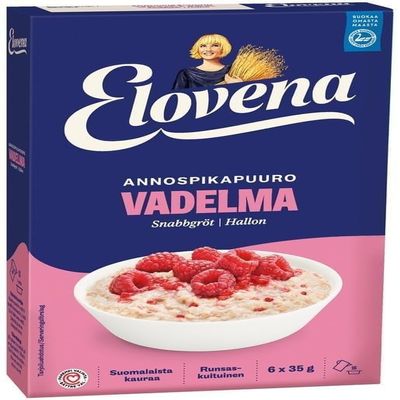 Elovena Raspberry Instant Oatmeal Easy Porridge Mix 1Box of 210g SPSP pack (SOPOSOPO)