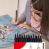Fabric Paint Pens 12/24 Colour Cloth Paint Signs Pint Fabric Washable Painting Fabric for Washbasin Fabric for Polyester Slats Polyester Polyester view 2
