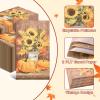 100 Pack Thanksgiving Pumpkin Paper Napkins 13 x 16 Inches Unfolded, Disposable Rustic Sunflower and Fall Leaf Napkins for Autumn Harvest Friendsgiving Thanksgiving Parties Table Decorations view 3
