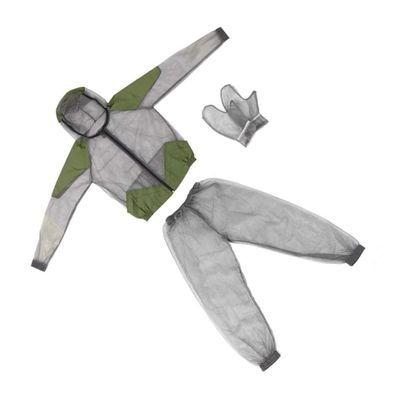 DEARMAMY Outdoor Breathable Mesh Hooded Suit Lightweight Easy to Carry Camping Clothing with Gloves for Fishermen and Gardeners