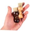 minkissy 2pcs Shoe Polish Brush Set Boot Polish Brush Wooden Handle Hair for Shoe Care Suitable for Whitening Cleaning view 3