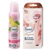 Balea Razor Set of 2: Shaving Foam Avocado Oil & Vitamin E, 150 ml + Balea Razor 5-Blade Elegance, 1 Piece + Bonus: Silicone Sponge for Smooth, Nourished Skin
