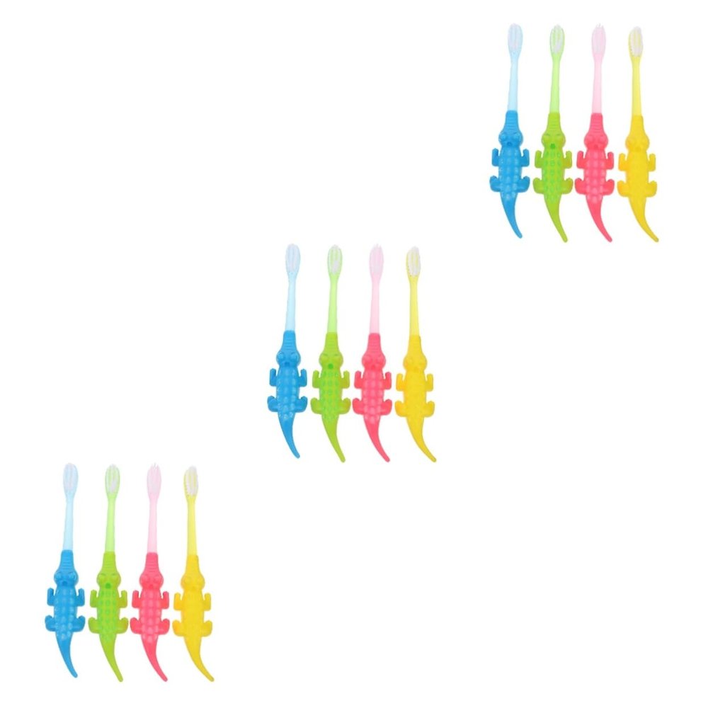 Ipetboom 24pcs Practical Boys and Girls Toothbrush for Oral Care Cartoon Design Boy Girl Toothbrush for Teeth Cleaning at Home Travel Random Color