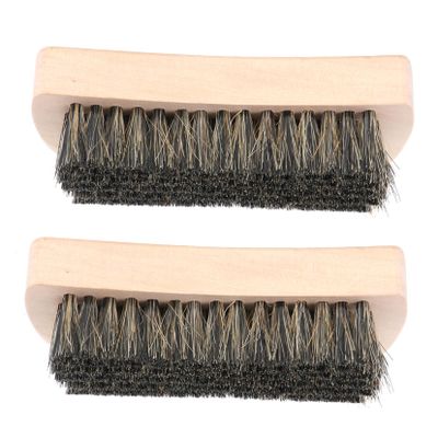 UTHCLO 2pcs Boar Bristle Shoe Brush Laundry Brush Wood Handle Multi-use Household Shoes