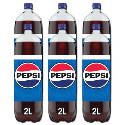 Pepsii Original Cola Flavoured Fizzy Soft Drink with Sugar and Sweetners 2L Bottle Suitable for Vegan Recyclable (Pack of 6)