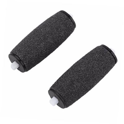 Foot Roller Heads 1 Pair Abs Dull Polish Black Replacement