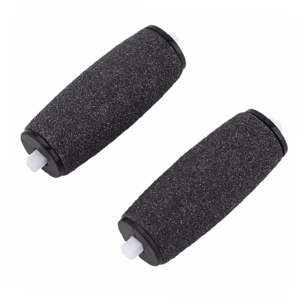 Foot Roller Heads 1 Pair Abs Dull Polish Black Replacement