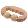 IWOWHERO Wood Double Roller Back and Body Massager Stick with Curved Handle, Portable Muscle Roller Massager for Back, Neck, and Leg Pain Relief, Handheld Full Body Massage Tool view 1