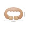 IWOWHERO Wood Double Roller Back and Body Massager Stick with Curved Handle, Portable Muscle Roller Massager for Back, Neck, and Leg Pain Relief, Handheld Full Body Massage Tool view 2