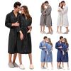 YIzdegg Pair of Long Cardigan Hotel Wear Bathrobe Bathrobe Nightdress Sexy Lingerie Large Sizes, black, M view 2