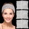 100 Disposable Spa Headbands, Elastic Non-Woven Hair Bands for Facial Treatments, Makeup, and Massages, Lock Edge Design, Professional Use view 1