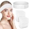 100 Count Disposable Spa Headbands, Non-Woven Hair Bands, Stretchable Facial Bandeaus, Convenient Closure for Salons and Home Use view 3