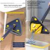 360 Rotating Adjustable Triangle Cleaning Mop with Scraper,Extendable Automatic Squeezing,Microfiber Dry&Wet Dust Mop,Multifunctional,for Floor Window Wall-Blue||4 Cloth view 3