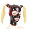 WXLPCGO SM Latex Hood with Open Eyes Double Ponytail Rubber Head Mask Back Zipper Handmade Accessories Cosplay(Size:XL-70CM) view 1