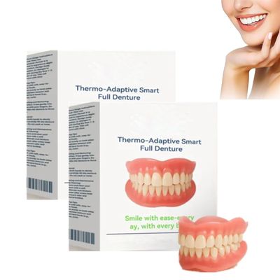 Thermo-Adaptive Smart Full Dentur, Premium Dentures Silicone Reline Kit, Silicone Reline Denture Set, Soft Denture Reline Kit for Men and Women, Lower Dentures Ideal for Comfort and Beauty (2)