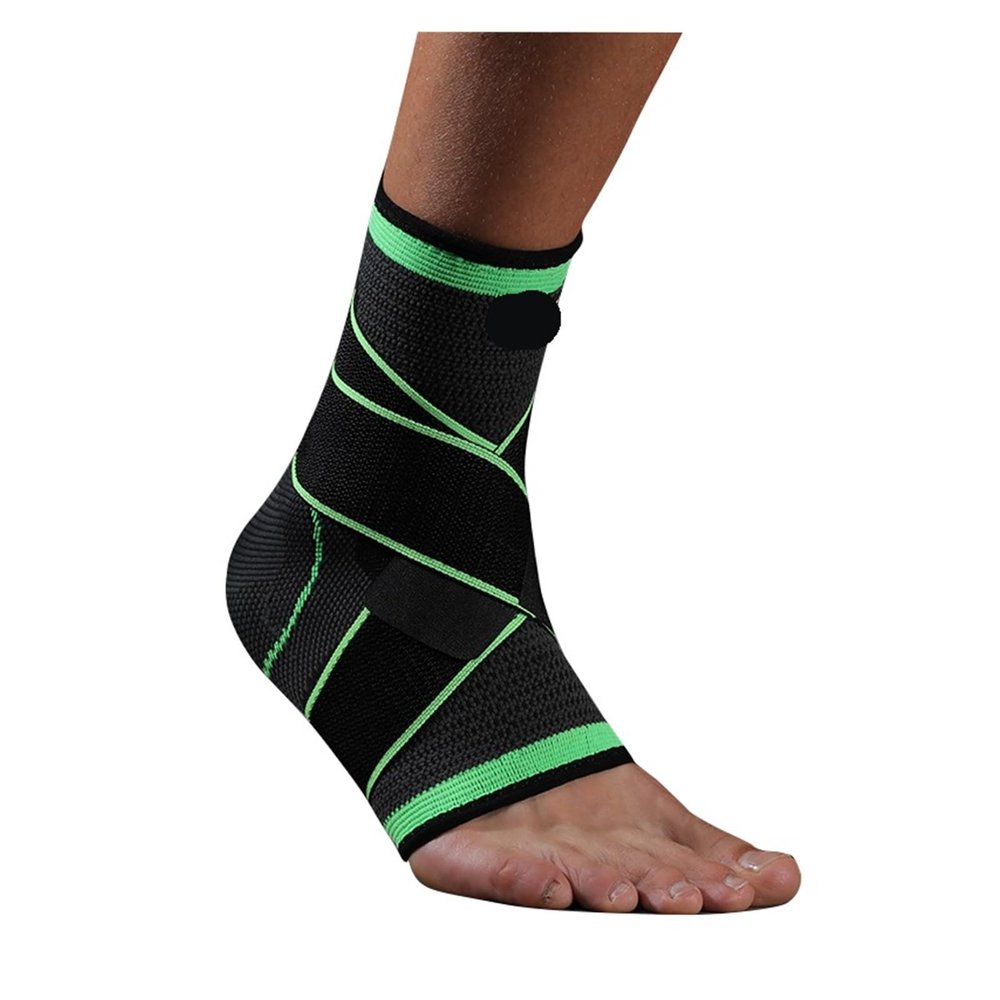 CYMMIYT Ankle Support 1 PCS Nylon Strap Belt Compression Ankle Brace Support Outdoor Sports Football Ankle joint Protector(Green,L)