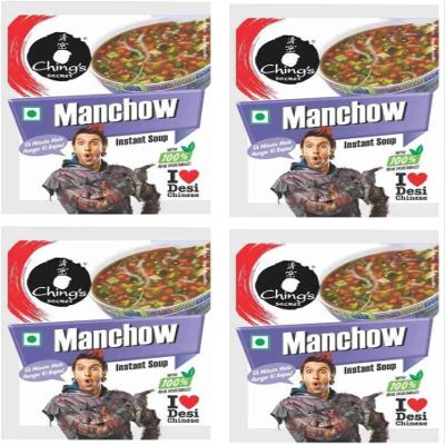 Chings Soup Manchaow 55g (Pack of 4) Manchow Instant Soup - Made with Finest Qualtiy Ingredients