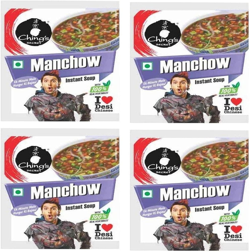 Chings Soup Manchaow 55g (Pack of 4) Manchow Instant Soup - Made with Finest Qualtiy Ingredients