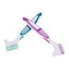 NULYLU 2pcs Double Sided Denture Toothbrush Creative Design with Pp and Nylon Bristles Multi-Functional Easy Cleaning Retainer Brush for Cleaning Denture at Home view 1