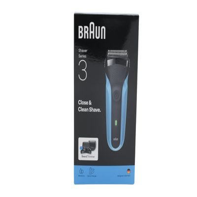 Braun Series 3 Men's Electric Shaver with 3 Flexible Blades, Beard Trimmer Attachment, +5 Comb Attachments, Wet and Dry Razor for Men, 310BT, Blue