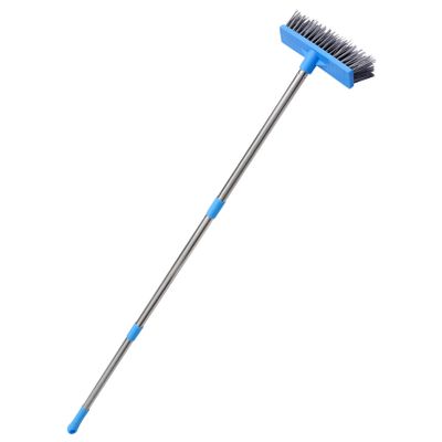 Abaodam Stainless Steel Long Handle Floor Cleaning Brush Wide Tile Scrubbing Brush for Bathroom Outdoor Home Use