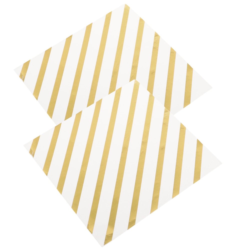 FRCOLOR 40sheets Foil Dinner Napkins Gold Wedding Party Banquet Supplies Napkin Tissue for Restaurant Event Cocktail Occasion