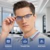 2 Pack Mens Progressive Multifocus Reading Glasses Blue Light Blocking Computer Readers with Spring Hinge Multifocal Eyeglasses (Black & Gunmetal, 1.25, x) view 2