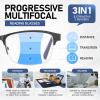 2 Pack Mens Progressive Multifocus Reading Glasses Blue Light Blocking Computer Readers with Spring Hinge Multifocal Eyeglasses (Black & Gunmetal, 1.25, x) view 4