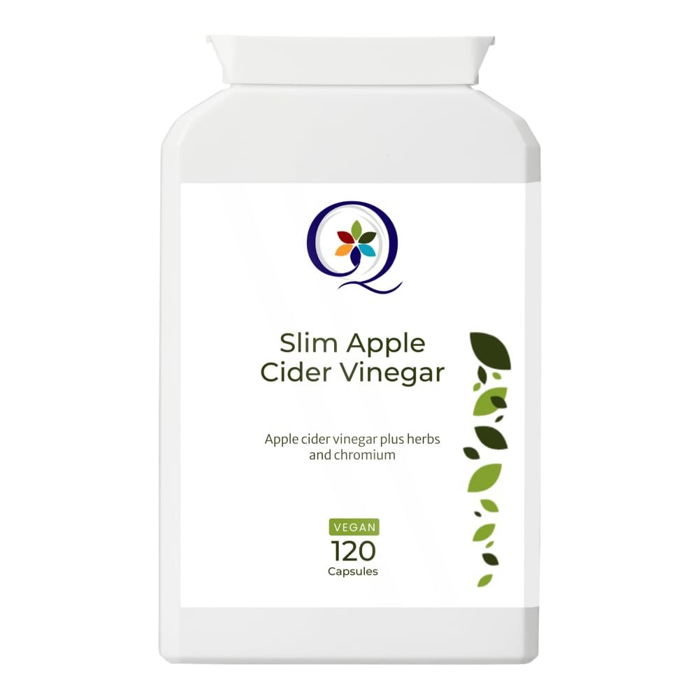 QW Slim Apple Cider Vinegar Capsules | 120 Vegan Capsules | with Chromium & Botanicals | Support Your Metabolism & Blood Sugar | Digestive Support Supplement | Made in the UK