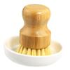 UTHCLO Wooden Scrubbing Brush, and Ceramic Kitchen Dish Scrubber, Non-scratch Cleaning Tool for Washing Dishes, Pots and Pans, 2pcs Household Brush view 1