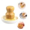 UTHCLO Wooden Scrubbing Brush, and Ceramic Kitchen Dish Scrubber, Non-scratch Cleaning Tool for Washing Dishes, Pots and Pans, 2pcs Household Brush view 3