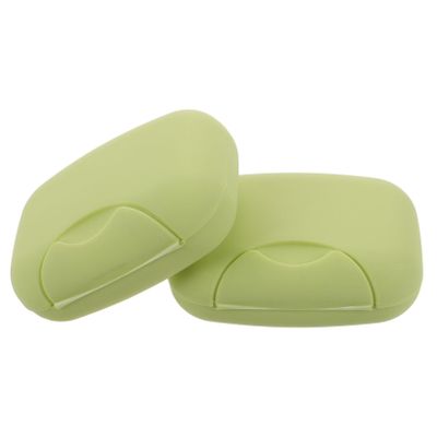 2pcs Green Plastic Soap Box Leak-proof Portable Holder for Travel