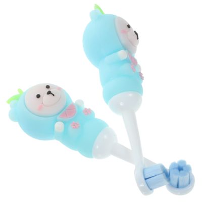 UTHCLO 2pcs Soft Bristle Kids Toothbrush with Cute Bear Shape, Gentle Care for Teeth and Gums, Silicone Material Manual Toothbrush Set for Toddlers and Children