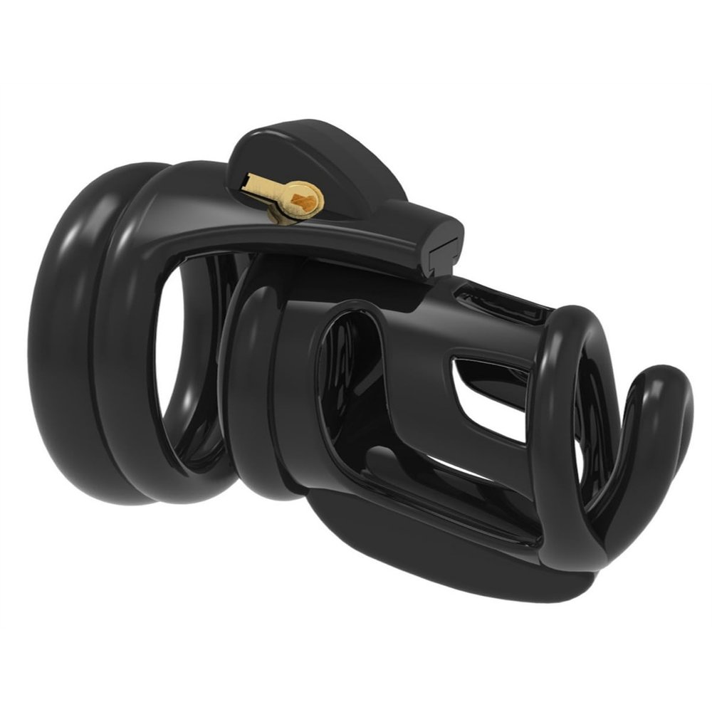 Classic Black Plastic Indoor Fitness Protection Cage, Wearable Special Cage, Washable Design, Couple Gift - D3-UK (S)