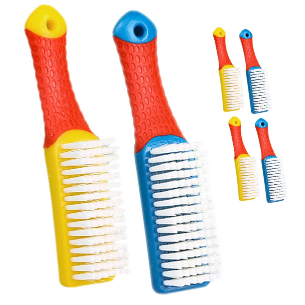 PACKOVE Shoe Cleaning Brush Set Great Cleaning Power for Clothes and Shoes 6pcs and Sturdy Bristles with Plastic Handles for Bathroom and Kitchen Use