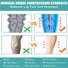 Evolyline Medical Compression Stockings for Women Men 15-20 Mmhg, Thigh High Compression Socks for Women Closed Toe Stockings with Silicone Band, Firm Graduated Support for Varicose Veins, Edema view 2