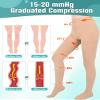 Evolyline Medical Compression Tights for Women & Men, 15-20 mmHg, Closed Toe, Graduated Support, Varicose Veins, Edema, Flight, Nursing, Beige, L view 2