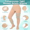 Evolyline Medical Compression Tights for Women & Men, 15-20 mmHg, Closed Toe, Graduated Support, Varicose Veins, Edema, Flight, Nursing, Beige, L view 3