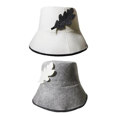 BOJHGO Sauna Hat 2pcs/set Felt Bath Hat Traditional Lightweight Multipurpose Shower Cap for Bathing Steaming Men Women