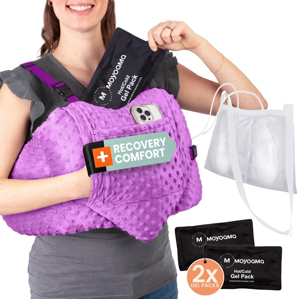MOYOAMA Post Mastectomy Pillow - Post Surgery Pillow for Car, Breast Reduction & Augmentation Patients, Breast Pillow After Heart Surgery Pillow, Mastectomy Recovery Must Haves, Post Surgery Gift
