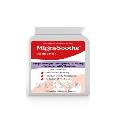 Coenzyme Q10 CoQ10 MigraSoothe Booster I - to Support Migraine Relief in Conjunction with MigraSoothe Riboflavin Products (90)